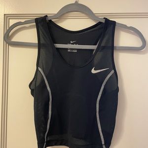 Nike Black Dri-fit Cropped Mesh Tank Top XS